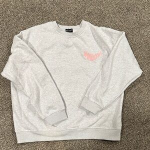 Kittenish HOWDY Light Gray Crewneck Sweater